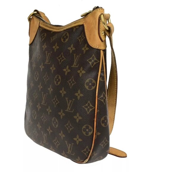 LOUIS VUITTON Logo Odeon PM Shoulder Bag Monogram Leather Brown - Picture 4 of 16